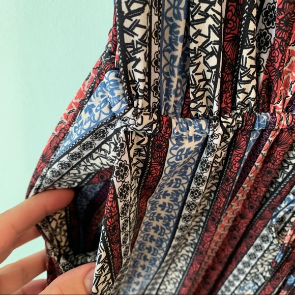 🏷️BCBGeneration Batik Tribal Faux Wrap Open Leg Stretch Romper Jumpsuit POCKETS - Picture 6 of 14